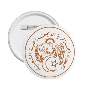 5 insignias redondas con el escudo de armas de Argelia, emblema de Argelia, decoraciones argelinas.