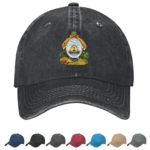 Coat of arms of Honduras Denim Baseball Cap Honduran Casual Unisex Vintage Adjustable Flag Trucker Hat Black