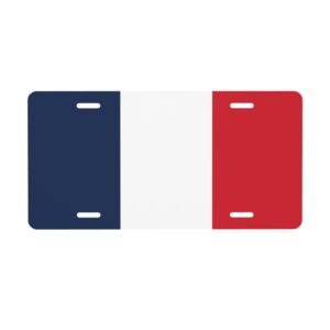 France Flag License Plate French Decorative Car Plate Front Back Cover Metal Aluminum 6x12 Inch 4 Holes