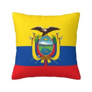 Square Throw Pillow Covers for Ecuador Flag Pillowcase for Ecuadorian Couch Sofa Bedroom
