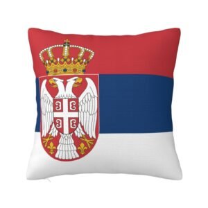 Square Throw Pillow Covers for (Serbia) Flag Pillowcase for Serbian Couch Sofa Bedroom