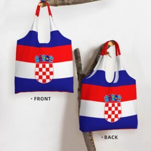 Croatia Canvas Tote Bags For Women Men Reusable Shopping Grocery Croatian National Flag Bag