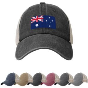 Australia Flag Sun Hats for Men Women Flag of Australia Cowboy Mesh Baseball Cap Australian Trucker Hat