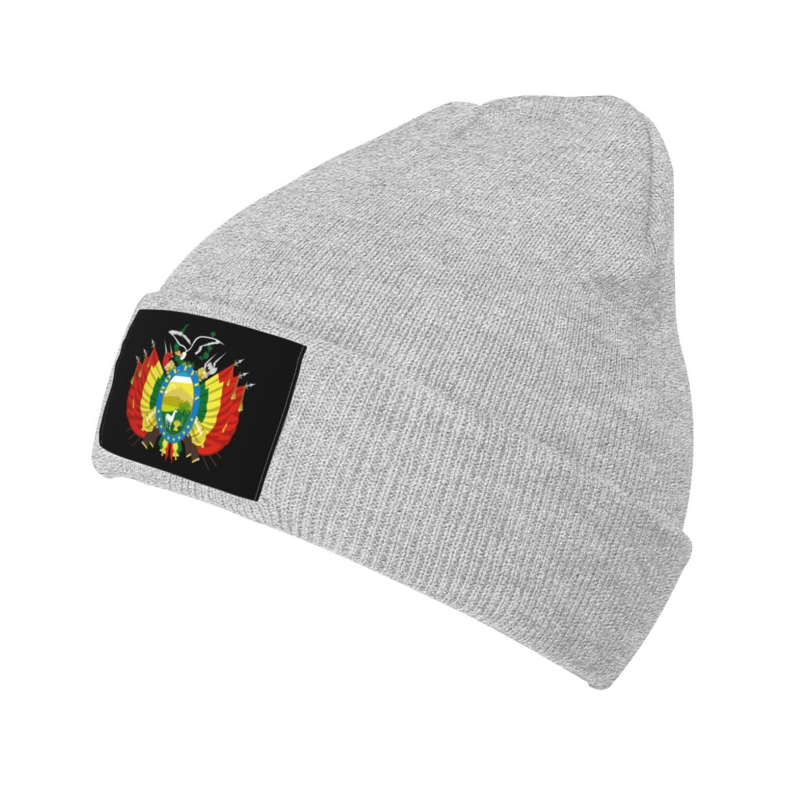 coat of arms of bolivia knit beanie hat bolivia emblem knitted cap for bolivian winter outdoor men women