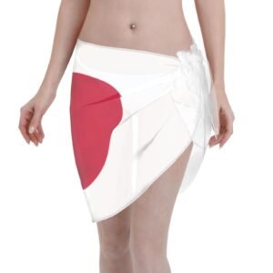 Japan Women Short Sarongs Beach Wrap for Japanese Swimsuit Short Skirt Chiffon Scarf