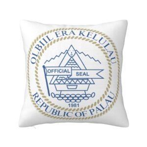 Square Throw Pillow Covers for Coat of Arms of Palau National Emblem Pillowcase for Palauan Couch Sofa Bedroom