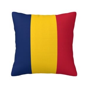 Square Throw Pillow Covers for Chad Flag Pillowcase for Chadian Couch Sofa Bedroom