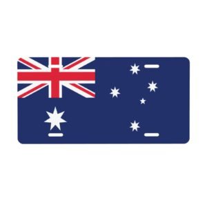 Australia Flag License Plate Australian Decorative Car Plate Front Back Cover Metal Aluminum 6x12 Inch 4 Holes