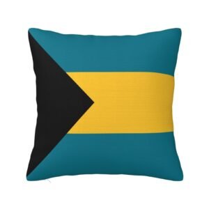 Square Throw Pillow Covers for Bahamas Flag Pillowcase for Bahamian Couch Sofa Bedroom