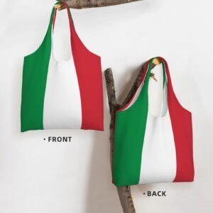 Italy Canvas Tote Bags For Women Men Reusable Shopping Grocery Italian National Flag Bag