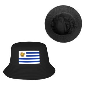 Sombreros de pescador uruguayos para hombre y mujer, con la bandera de Uruguay, para pesca al aire libre, color negro.