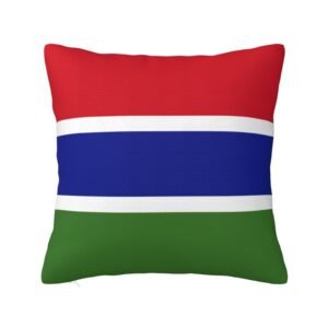 Square Throw Pillow Covers for Gambia Flag Pillowcase for Gambian Couch Sofa Bedroom