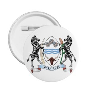5 stuks ronde badges met het wapen van Botswana ter ondersteuning van Botswana, embleemspeldjes, decoratie voor Botswana