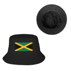 Sombreros de pescador de Jamaica para hombres y mujeres, con la bandera de Jamaica, para pesca al aire libre y de verano, color negro
