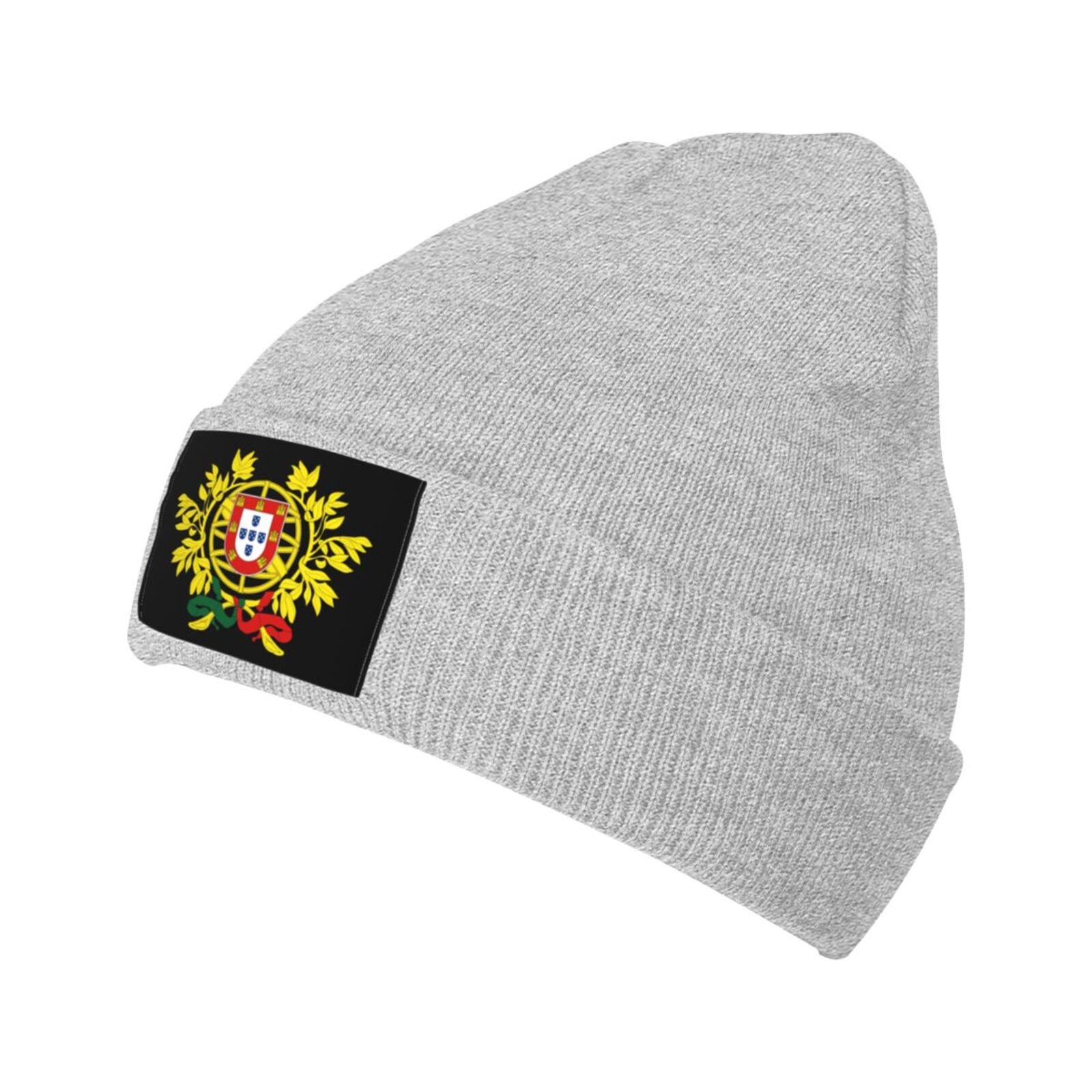 coat of arms of portugal knit beanie hat portugal emblem knitted cap for portuguese winter outdoor men women