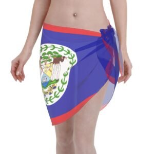 Belize Women Short Sarongs Beach Wrap for Belizean Swimsuit Short Skirt Chiffon Scarf
