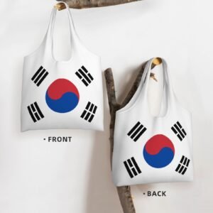 Korea Canvas Tote Bags For Women Men Reusable Shopping Grocery Korean National Flag Bag