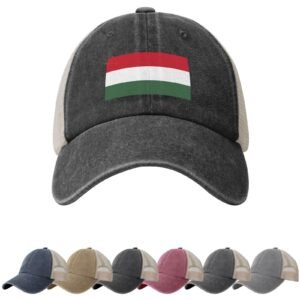 Hungary Flag Sun Hats for Men Women Flag of Hungary Cowboy Mesh Baseball Cap Hungarian Trucker Hat