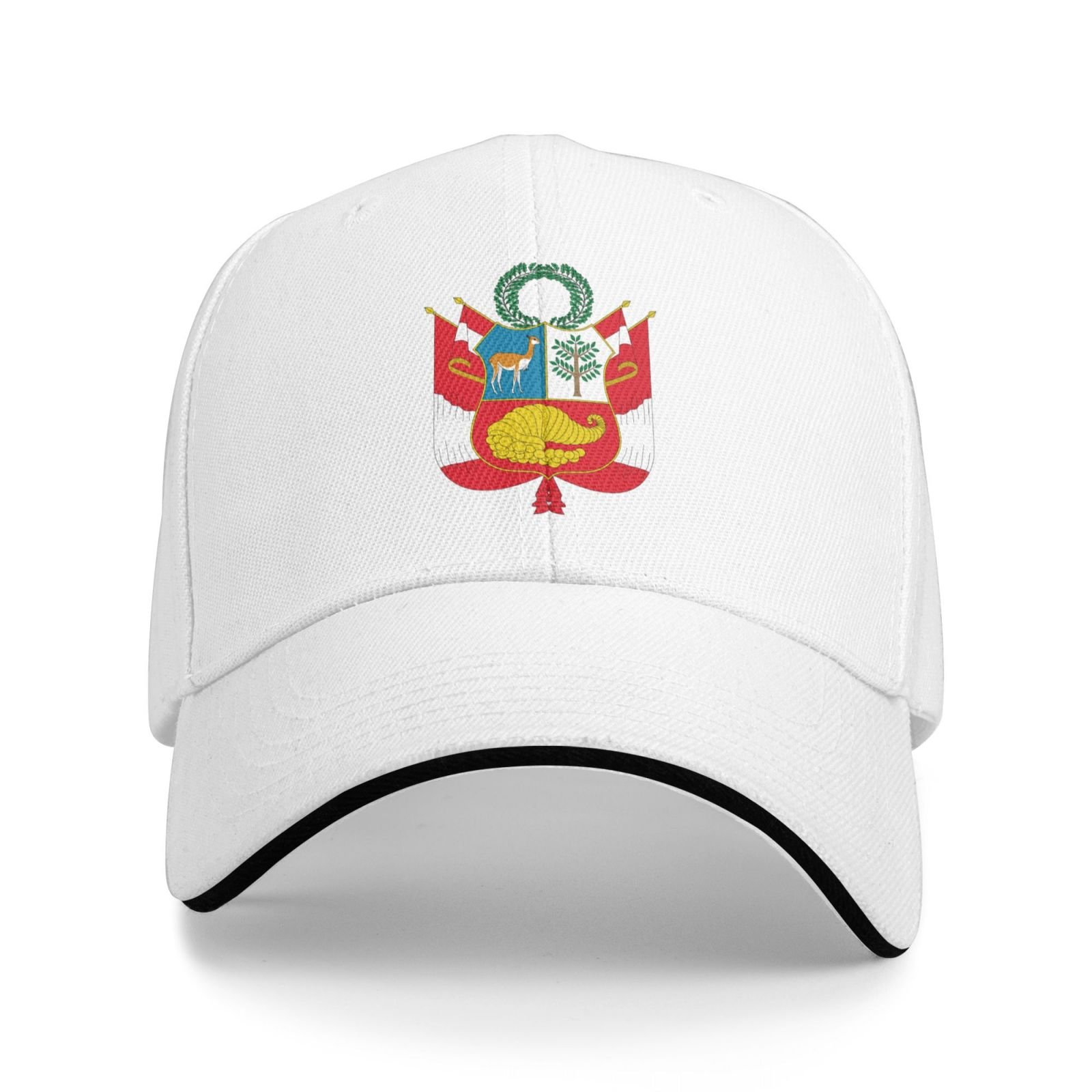 peru national emblem hat support peru coat of arms baseball cap peruvian hat for women men adjustable hat