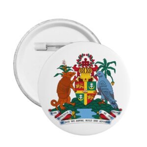 5 stuks ronde badges met het wapen van Grenada ter ondersteuning van Grenada, embleemspeld, Grenadiaanse decoratie