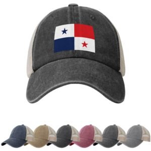 Panama Flag Sun Hats for Men Women Flag of Panama Cowboy Mesh Baseball Cap Panamanian Trucker Hat