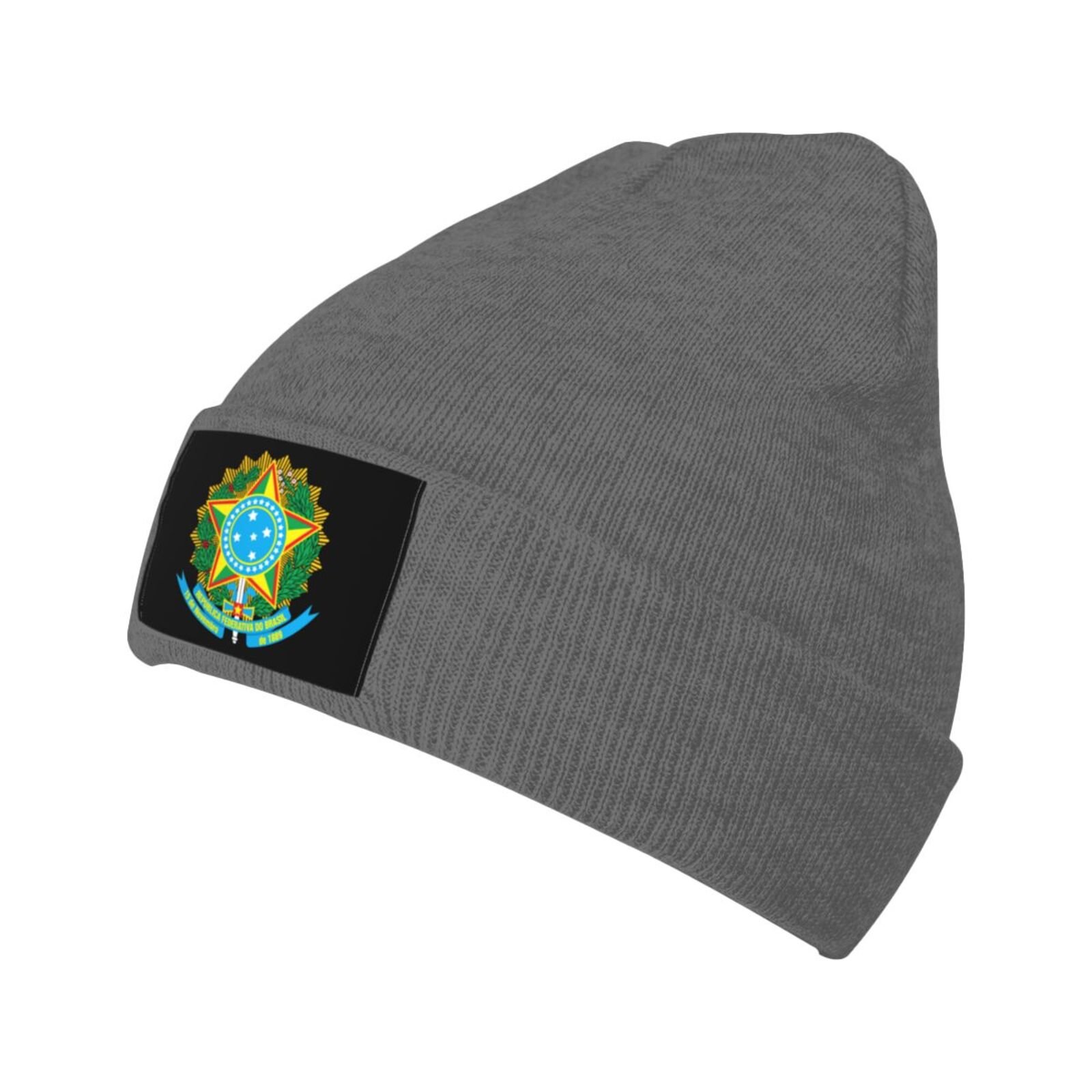 coat of arms of brazil knit beanie hat brazil emblem knitted cap for brazilians winter outdoor men women