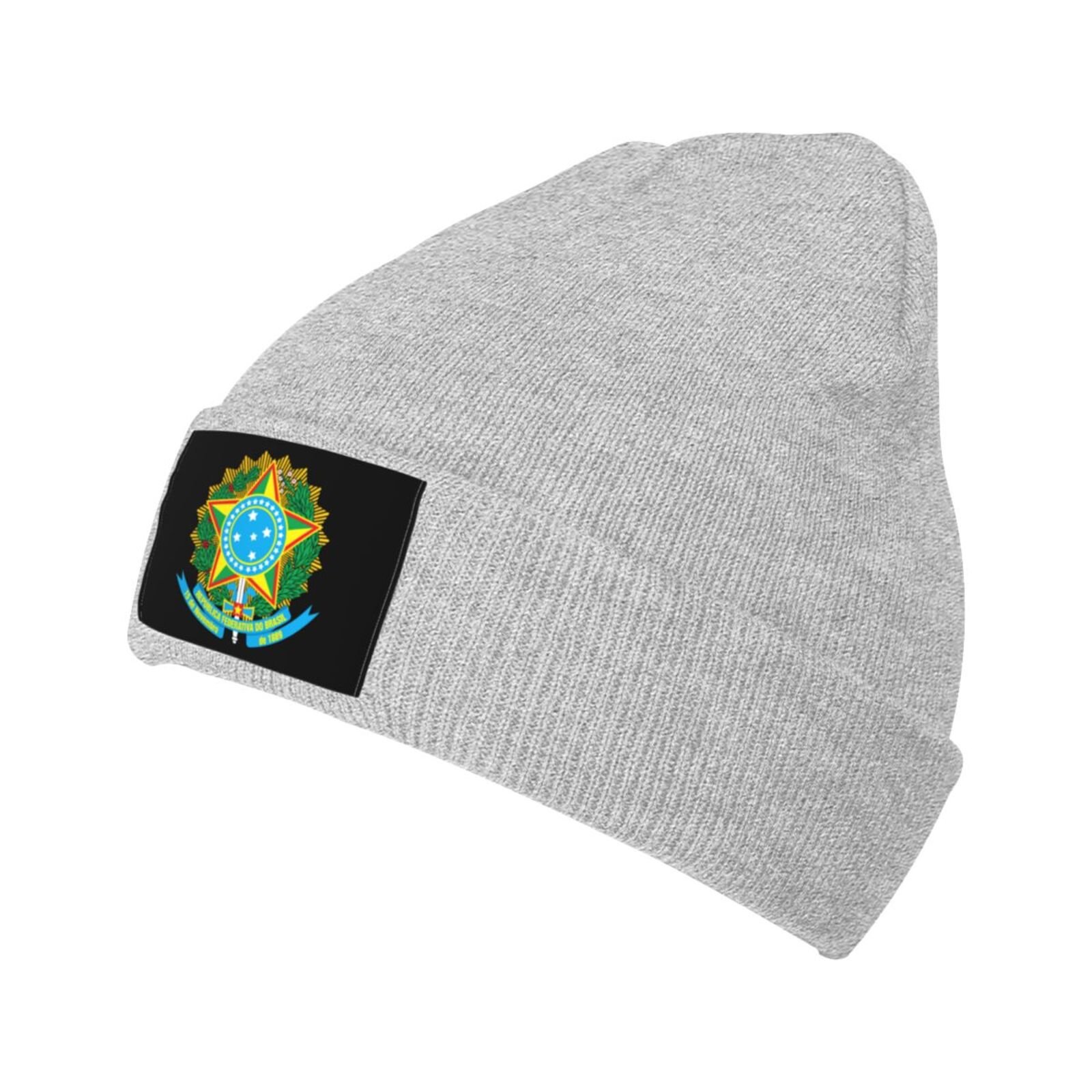 coat of arms of brazil knit beanie hat brazil emblem knitted cap for brazilians winter outdoor men women