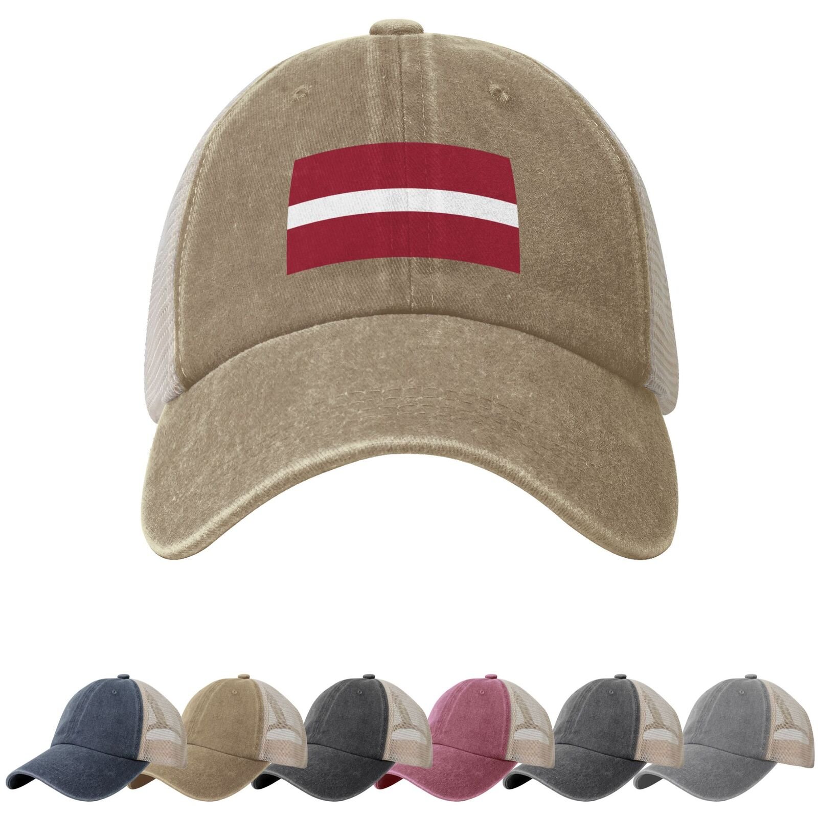 Latvia Flag Sun Hats for Men Women Flag of Latvia Cowboy Mesh Baseball Cap Latvian Trucker Hat - Image 5