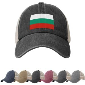 Bulgaria Flag Sun Hats for Men Women Flag of Bulgaria Cowboy Mesh Baseball Cap Bulgarian Trucker Hat