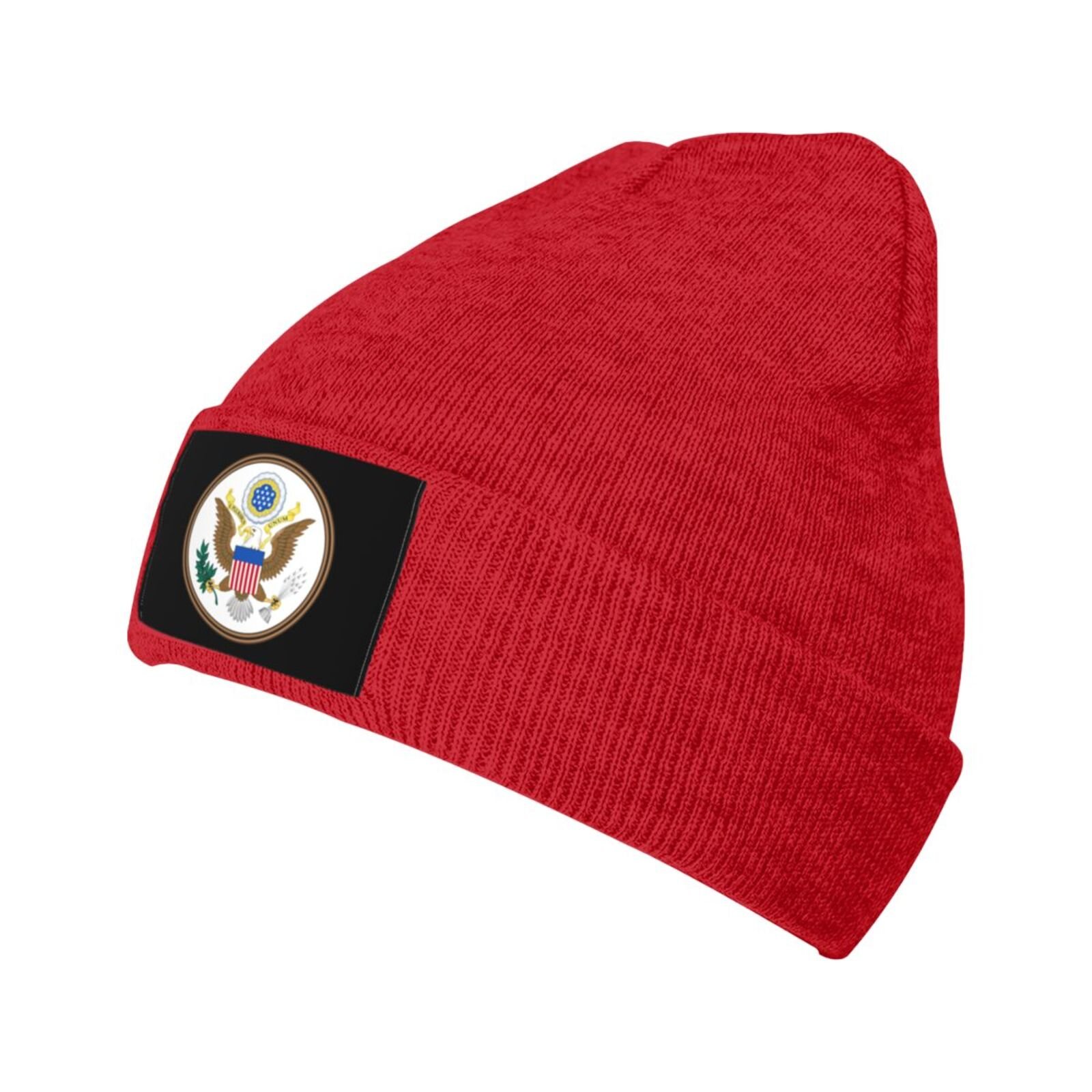 coat of arms of united states knit beanie hat united states emblem knitted cap for american winter outdoor men women