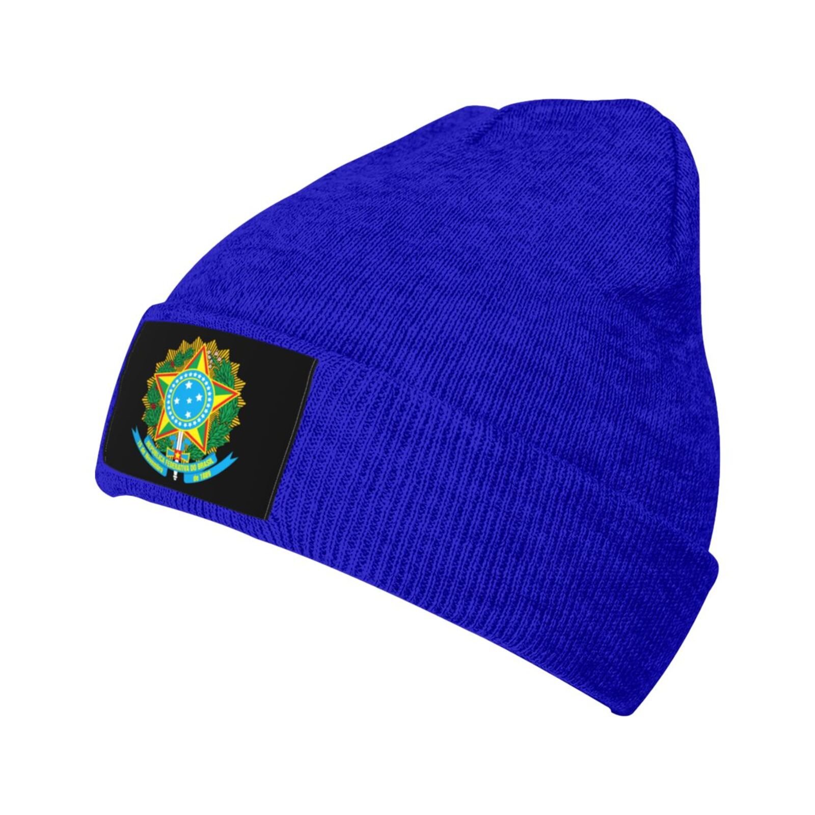 coat of arms of brazil knit beanie hat brazil emblem knitted cap for brazilians winter outdoor men women