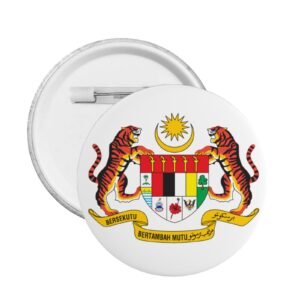 5 insignias redondas con el escudo de armas de Malasia, emblema de Malasia, decoraciones malasias.