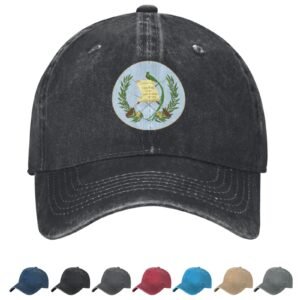 Coat of arms of Guatemala Denim Baseball Cap Guatemalan Casual Unisex Vintage Adjustable Flag Trucker Hat Black