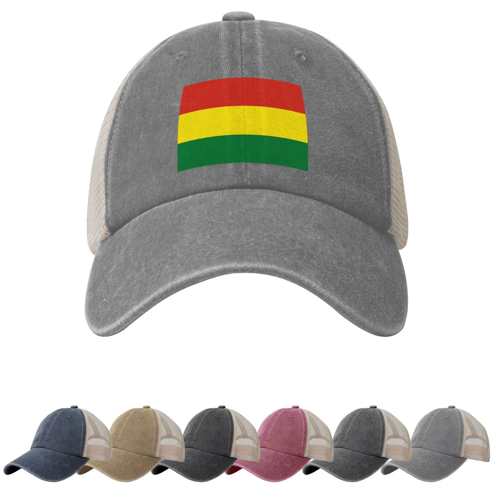Bolivia Flag Sun Hats for Men Women Flag of Bolivia Cowboy Mesh Baseball Cap Bolivian Trucker Hat - Image 6