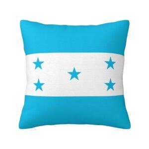 Square Throw Pillow Covers for Honduras Flag Pillowcase for Honduran Couch Sofa Bedroom