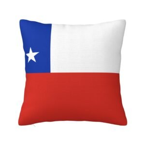 Square Throw Pillow Covers for Chile Flag Pillowcase for Chilean Couch Sofa Bedroom