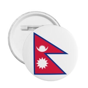 5 stuks ronde badges van Nepal met standaard en Nepalese speld, ter decoratie met de Nepalese vlag