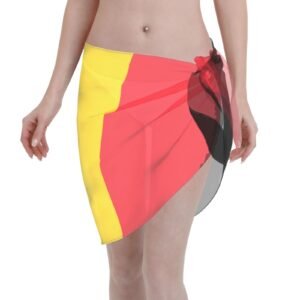 Belgium Women Short Sarongs Beach Wrap for Belgian Swimsuit Short Skirt Chiffon Scarf