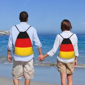 Flag Of Germany Drawstring Backpack Yoga Beach Sackpack Lightweight Gym Sports String Bag Outdoor Decor