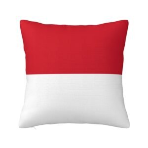 Square Throw Pillow Covers for Monaco Flag Pillowcase for Monegasque Couch Sofa Bedroom