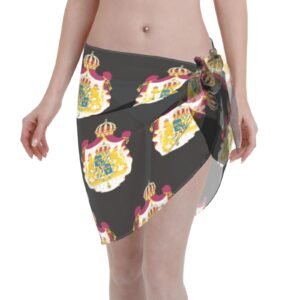 Women Short Sarongs Beach Wrap Sweden Emblem for Swedes Swimsuit Short Skirt Chiffon Scarf