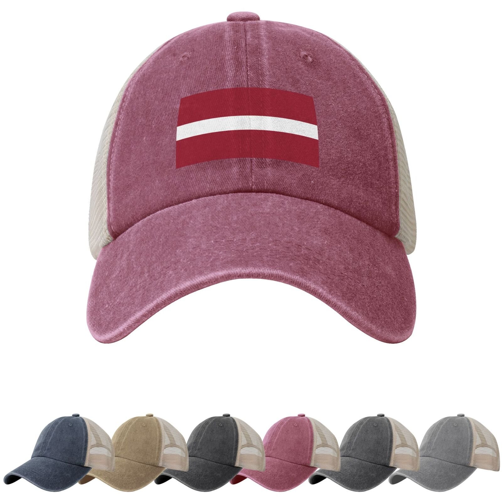Latvia Flag Sun Hats for Men Women Flag of Latvia Cowboy Mesh Baseball Cap Latvian Trucker Hat - Image 3