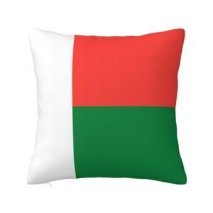 Square Throw Pillow Covers for Madagascar Flag Pillowcase for Malagasy Couch Sofa Bedroom