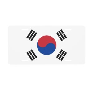 Korea Flag License Plate Korean Decorative Car Plate Front Back Cover Metal Aluminum 6x12 Inch 4 Holes