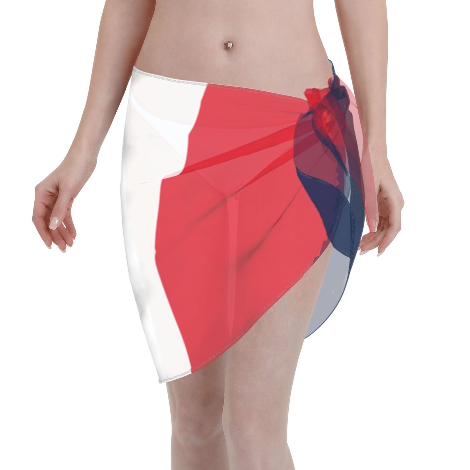 Pareo corto da donna in Francia, copricostume da spiaggia francese, gonna corta, sciarpa in chiffon