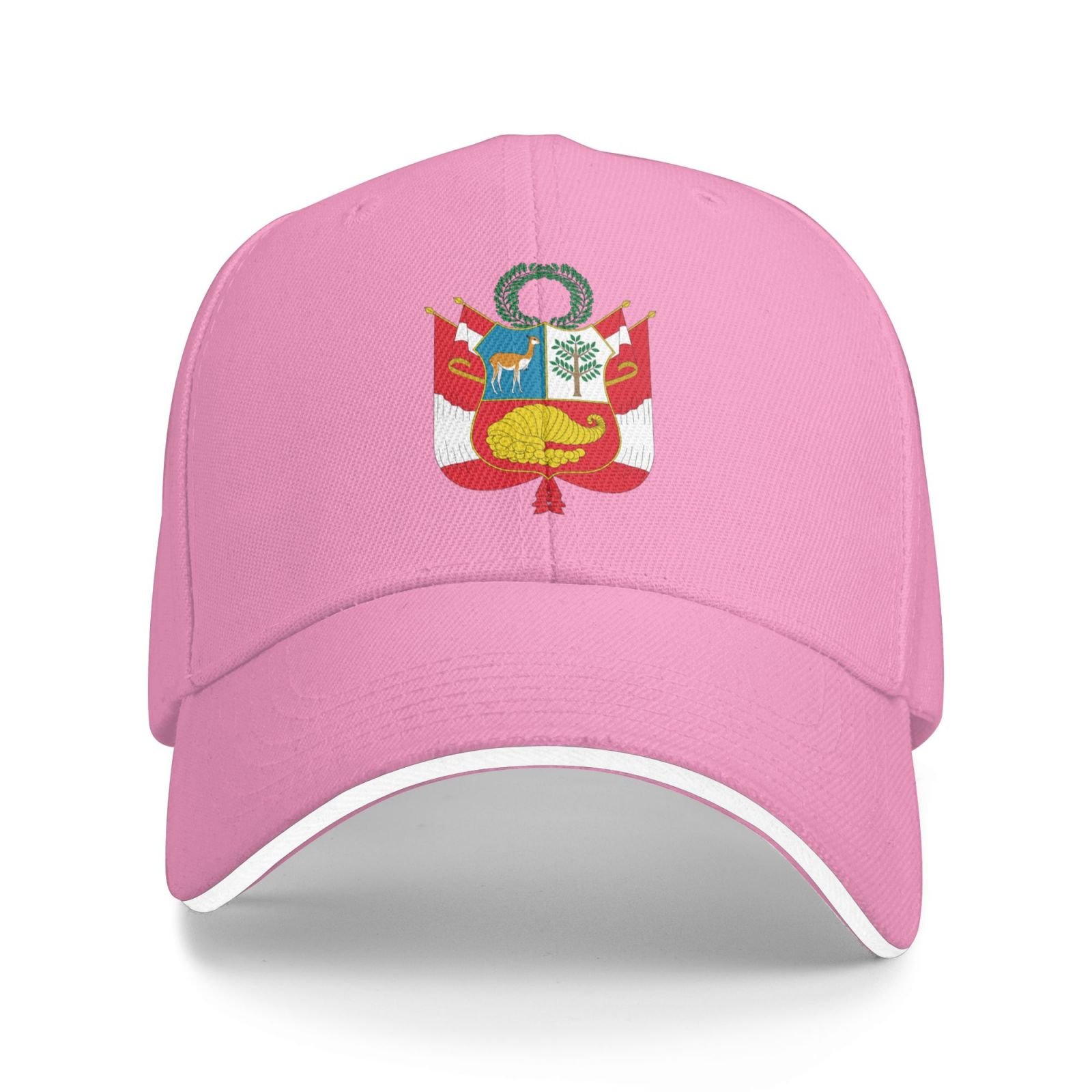 peru national emblem hat support peru coat of arms baseball cap peruvian hat for women men adjustable hat