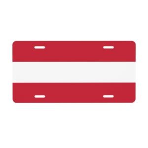 Austria Flag License Plate Austrian Decorative Car Plate Front Back Cover Metal Aluminum 6x12 Inch 4 Holes