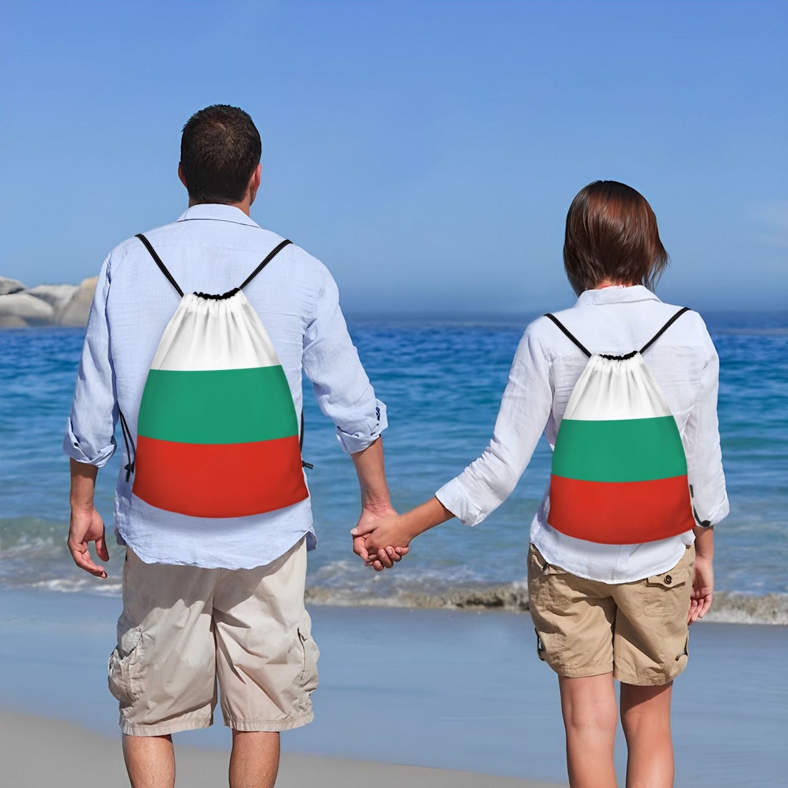 Zaino con coulisse in Bulgaria, per yoga, spiaggia, palestra, sport, leggero, con coulisse, bulgaro, decorazione per esterni