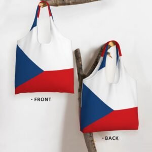 Czech Canvas Tote Bags For Women Men Reusable Shopping Grocery Czech National Flag Bag