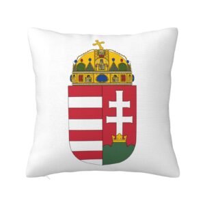 Square Throw Pillow Covers for Coat of Arms of Hungary National Emblem Pillowcase for Hungarian Couch Sofa Bedroom